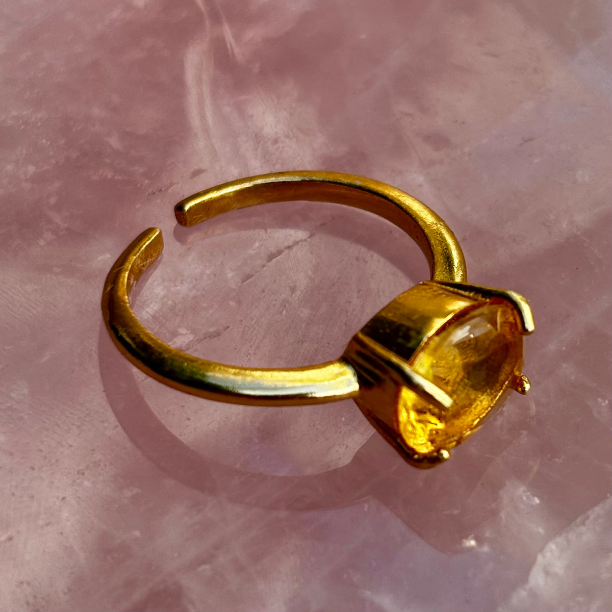 Citrin fingerring | forgyldt 925 Sterling Sølv, Citrin Citrin fingerring | forgyldt 925 Sterling Sølv, Citrin