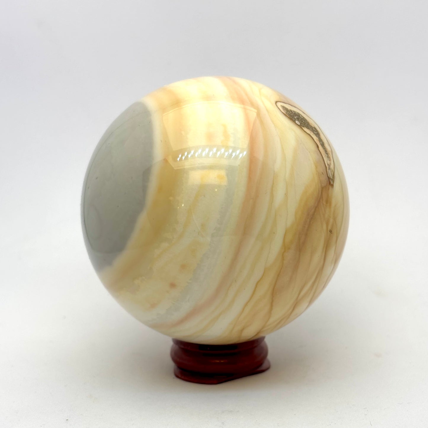 Polychrom jaspis kugle 7,7 cm - sjælden nuance Polychrom jaspis kugle 7,7 cm - sjælden nuance