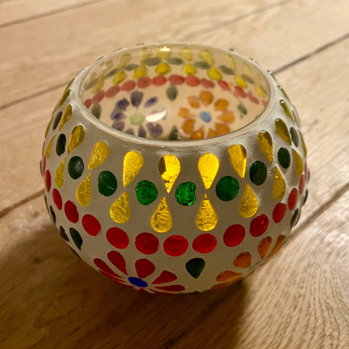 Mosaik glas fyrfads lysestage Mosaik glas fyrfads lysestage