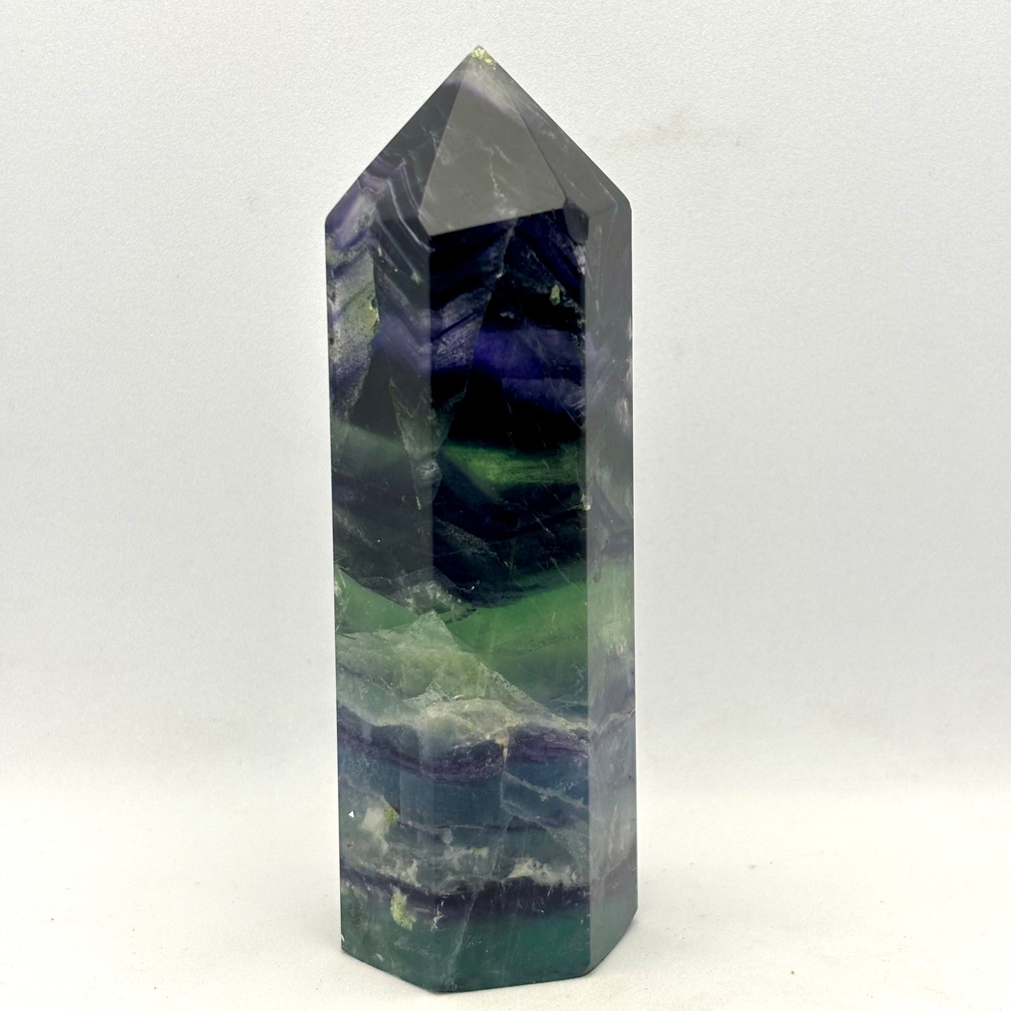 Regnbue fluorit tårn - 10,5 cm | nr. 1 Regnbue fluorit tårn - 10,5 cm | nr. 1