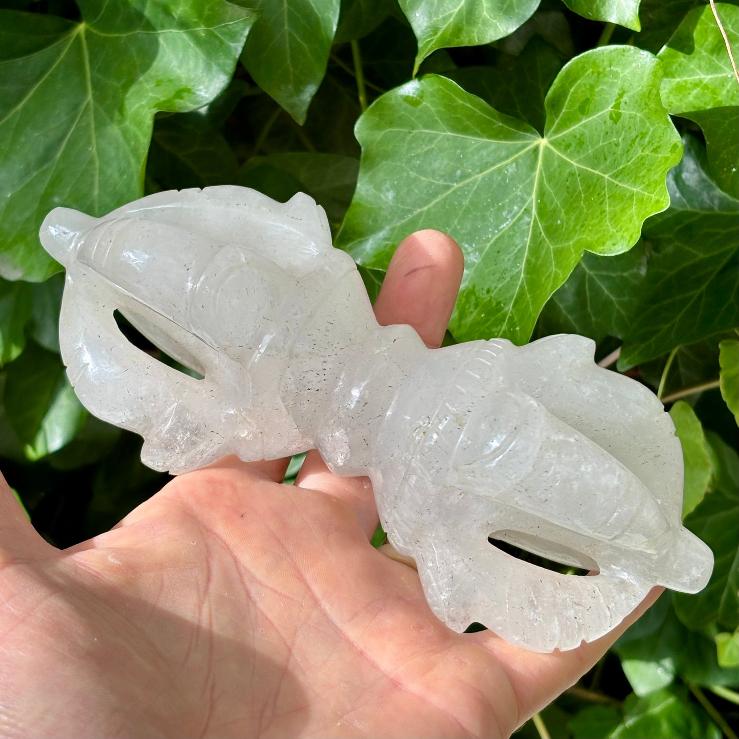Vajra Dorje | håndskåret | Himalaya Bjergkrystal | 18 cm Vajra Dorje | håndskåret | Himalaya Bjergkrystal | 18 cm