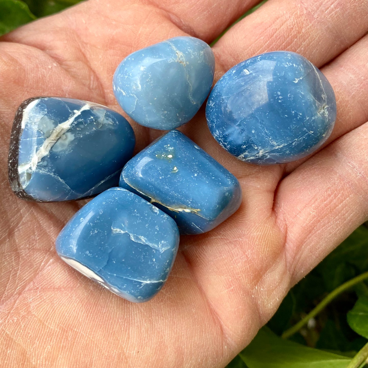 Opal, blå - Lommesten Opal, blå - Lommesten