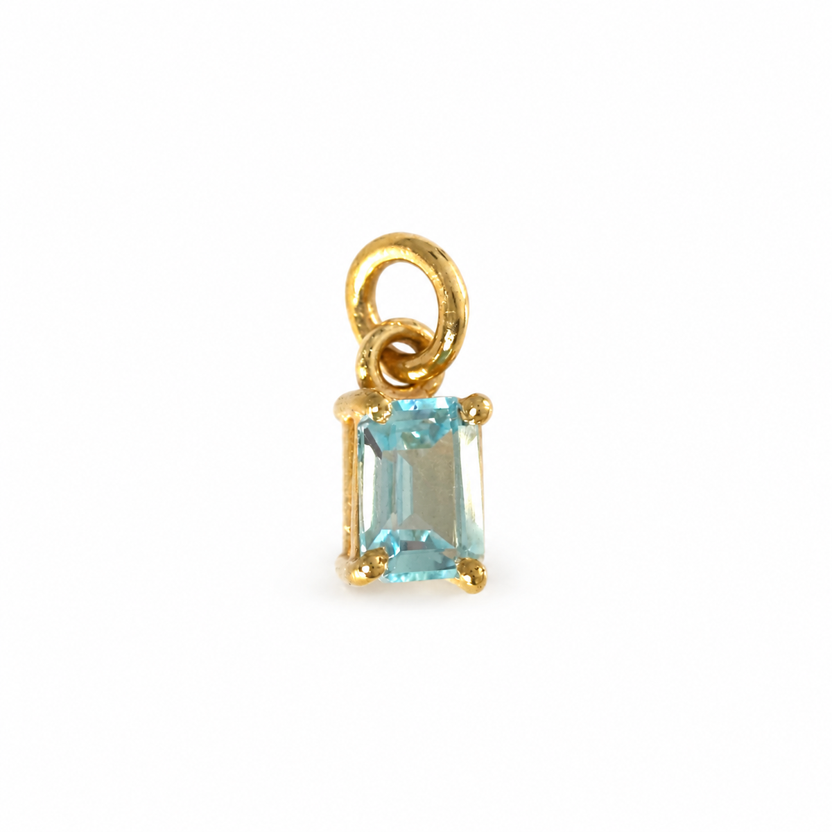 Blå Topaz charm – 18k forgyldt sølv vedhæng Blå Topaz charm – 18k forgyldt sølv vedhæng
