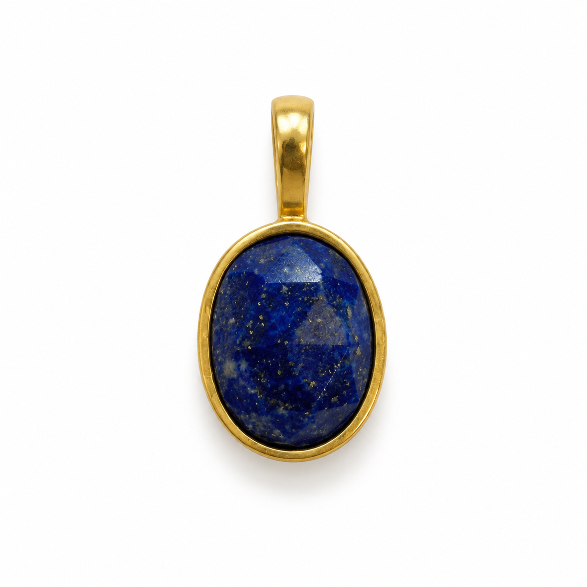 Lapis lazuli Rose cut charm – 18k forgyldt sølv vedhæng Lapis lazuli Rose cut charm – 18k forgyldt sølv vedhæng