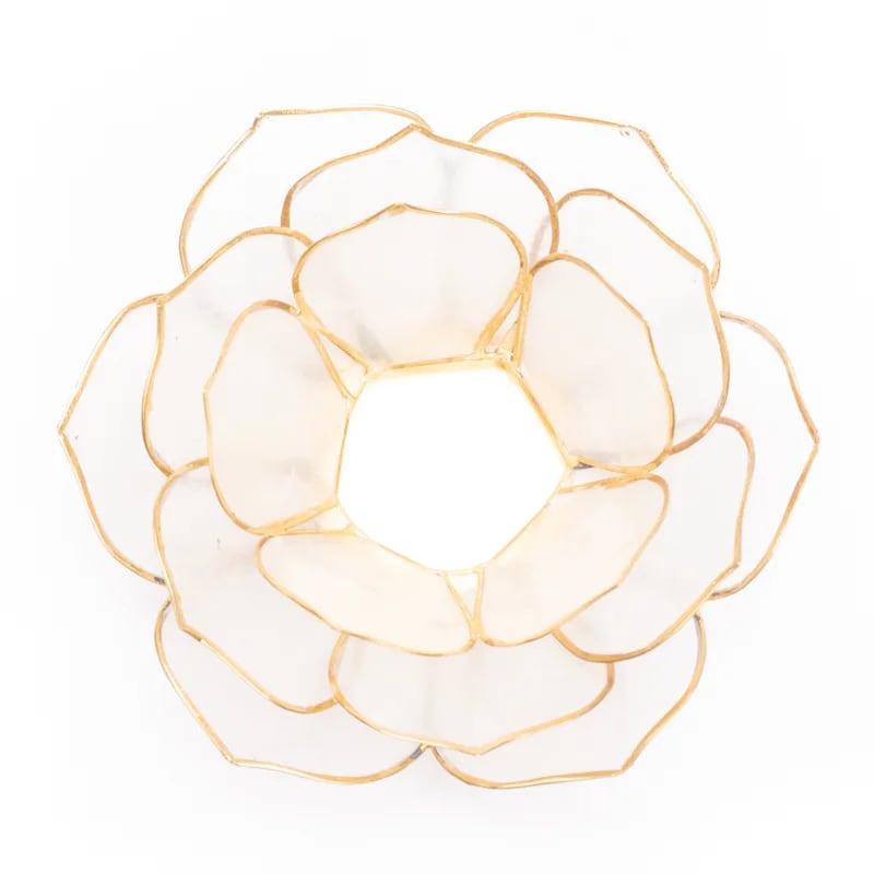 Hvid Lotus lysestage i Capiz skaller 13,5 cm | gentle Hvid Lotus lysestage i Capiz skaller 13,5 cm | gentle