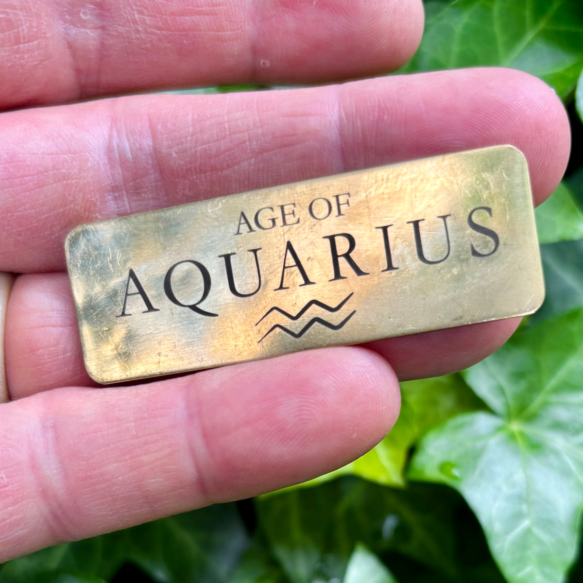 Age of Aquarius Messingskilt  – Fokus for den nye tids energi | 6 cm Age of Aquarius Messingskilt  – Fokus for den nye tids energi | 6 cm