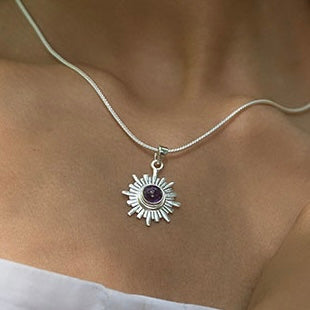 Krone Chakra vedhæng | 925 Sterling Sølv og ametyst