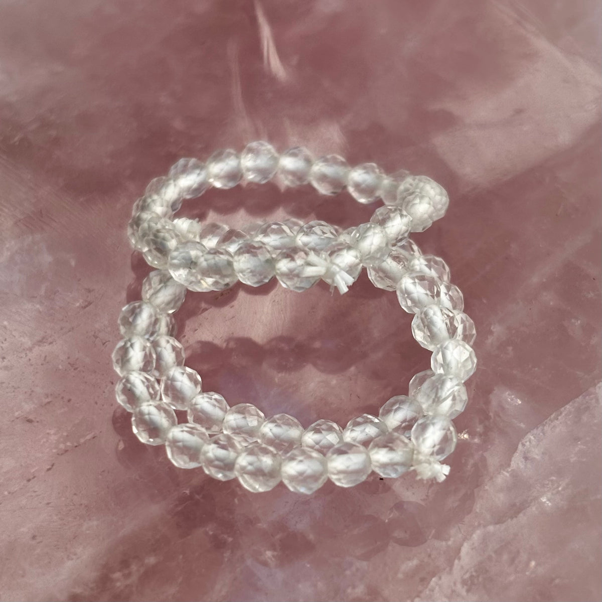 Bjergkrystal Facet perler fingerring Bjergkrystal Facet perler fingerring
