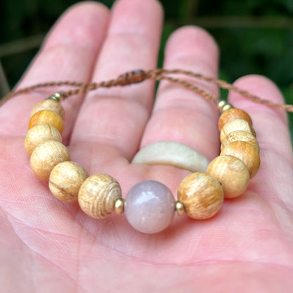 Moonstone, Palo Santo og messing armbånd | unisex