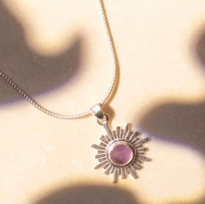 Krone Chakra vedhæng | 925 Sterling Sølv og ametyst