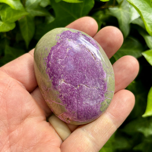 Billede af Stichtit i serpentin - palmstone | 6,5 cm