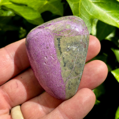 Stichtit i serpentin - palmstone | 6 cm
