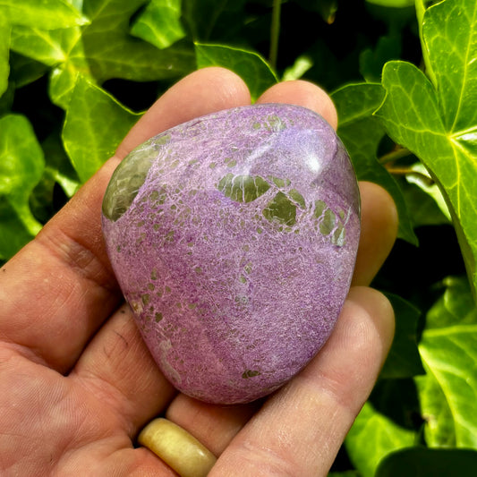 Billede af Stichtit i serpentin - palmstone | 6,5 cm