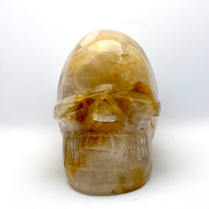 Krystal kranie | håndskåret Golden healer, Madagaskar  | 12,5 cm
