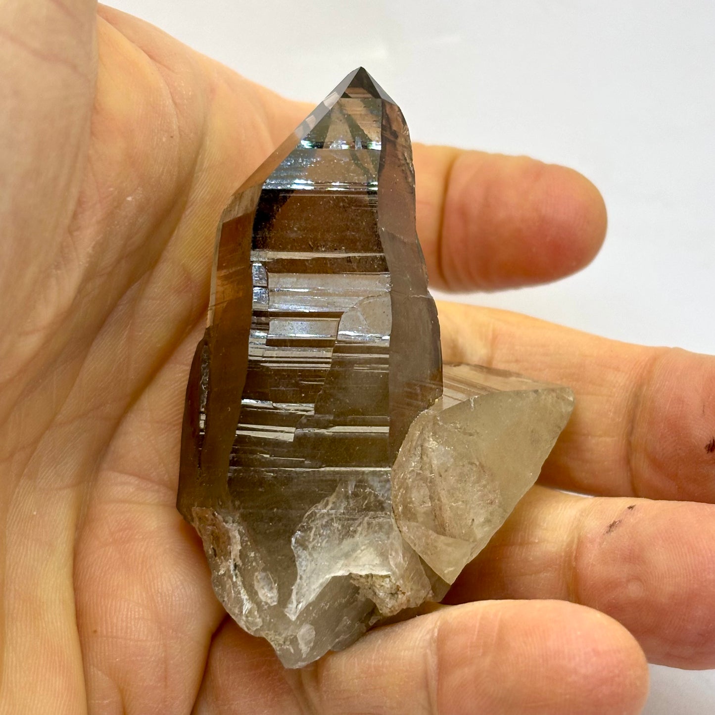 Røgkvarts lemurian spids naturlig 7 cm Røgkvarts lemurian spids naturlig 7 cm