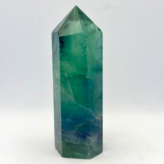 Billede af Regnbue fluorit tårn, m. blå - 9,5 cm | nr. 9