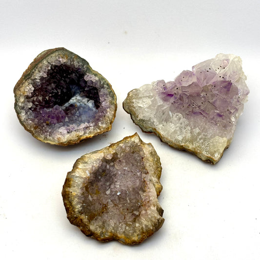 Billede af 3 ametyst geoder fra Zululand SA 5-6 cm | nr 5