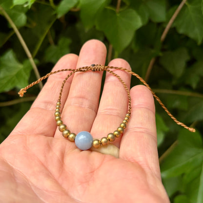 Angelit og messing armbånd | unisex