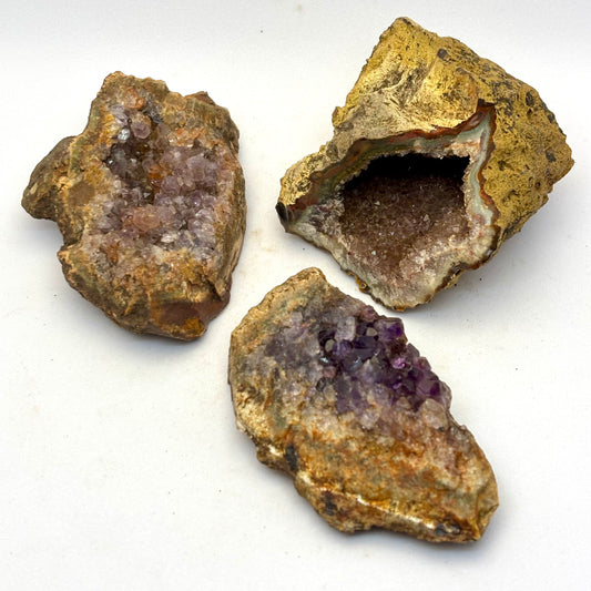 Billede af 3 ametyst geoder fra Zululand SA 7-8 cm | nr 11