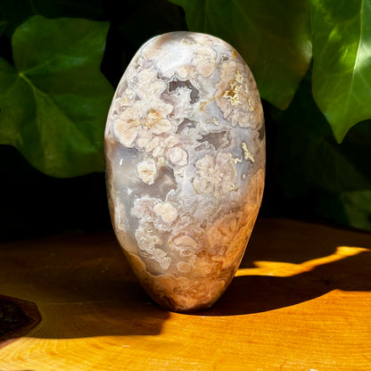 Blomsteragat skulptur 11 cm