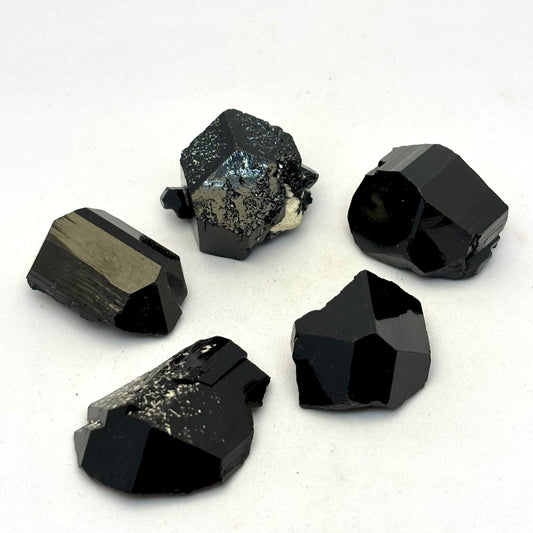 Billede af 5 x Sort Turmalin rå termineret 2,5-3,5 cm | nr. 11