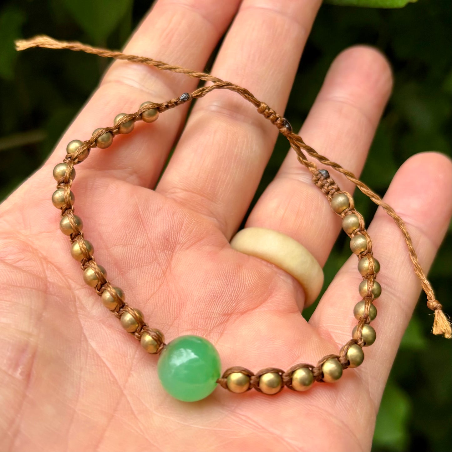 Chrysopras og messing armbånd | mand Chrysopras og messing armbånd | mand