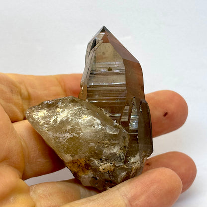 Røgkvarts lemurian spids naturlig 7 cm