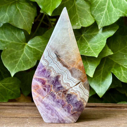 Ametyst m. krystalinsk agat flamme - 13 cm | nr. 1