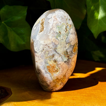 Blomsteragat skulptur 11 cm
