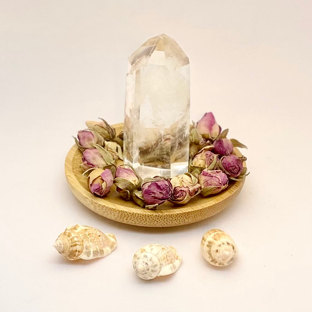 Bjergkrystal og Rose - Crystal  Focal Point Bjergkrystal og Rose - Crystal  Focal Point