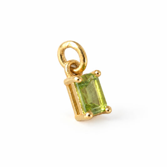 Billede af Peridot charm – 18k forgyldt sølv vedhæng