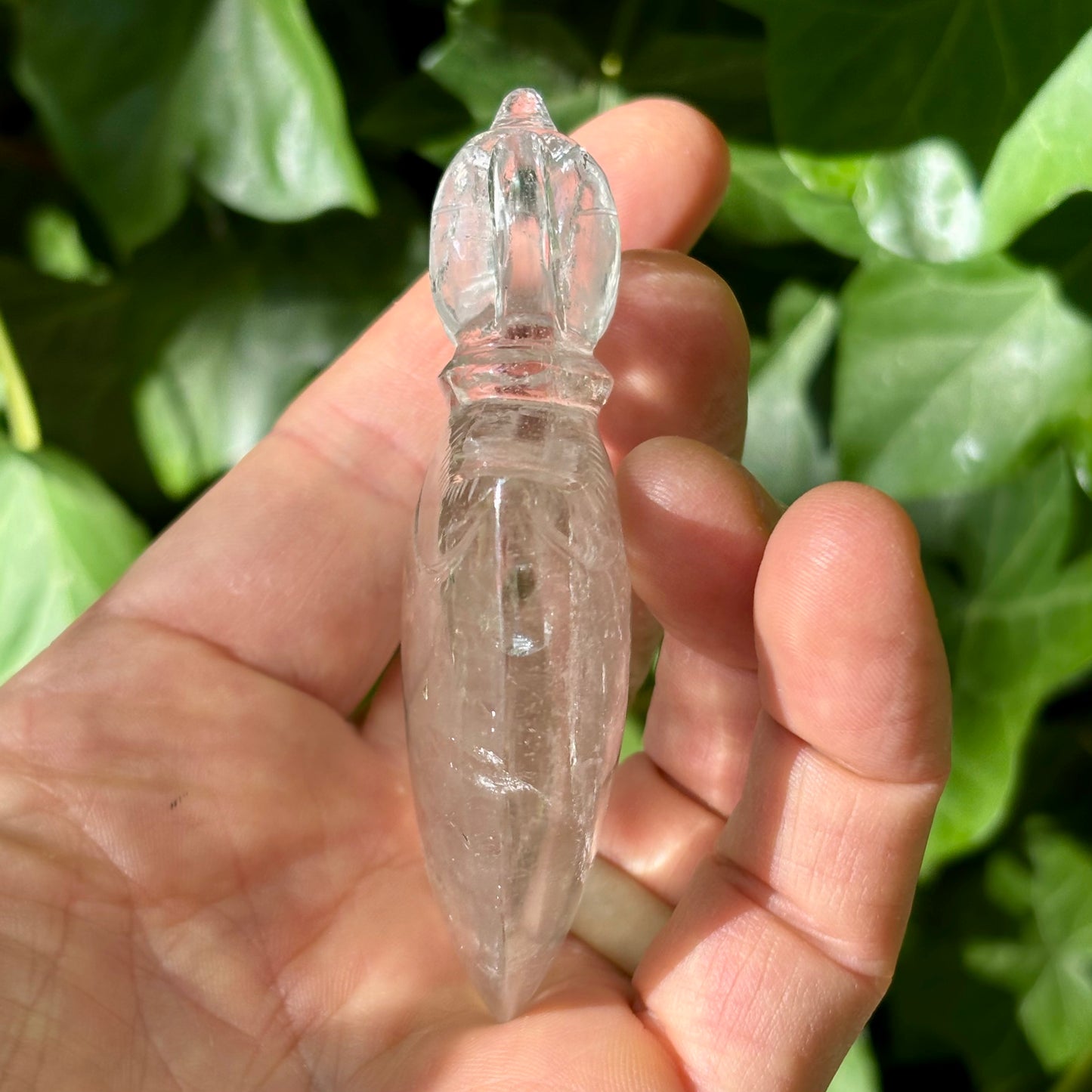 Kartika Vajra Dorje | håndskåret Himalaya Bjergkrystal | 8,8 cm Kartika Vajra Dorje | håndskåret Himalaya Bjergkrystal | 8,8 cm