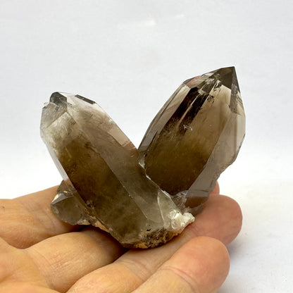 Røgkvarts lemurian twin spids naturlig 6 cm