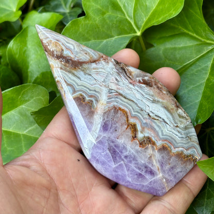 Ametyst m. krystalinsk agat flamme - 12 cm | nr. 6