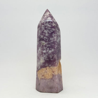 Lepidolit/ fersken månesten spids 12 cm
