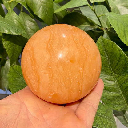 Orange calcit kugle - 9 cm