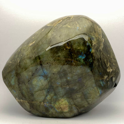 Labradorit / guld- og blåtoner - 12 x 15 cm