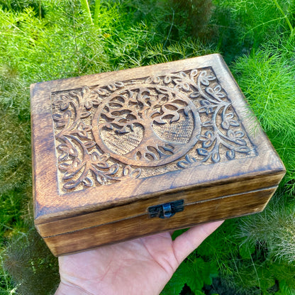 Mangotræ skrin - livets træ | 15 x 10 cm