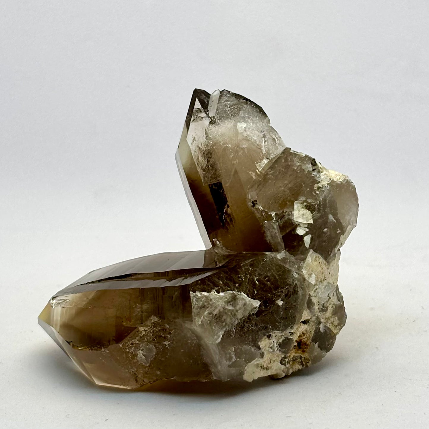 Røgkvarts lemurian twin spids naturlig 6 cm Røgkvarts lemurian twin spids naturlig 6 cm