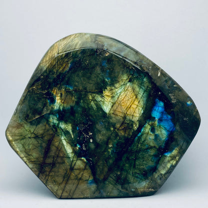 Labradorit / guld- og blåtoner - 12 x 15 cm