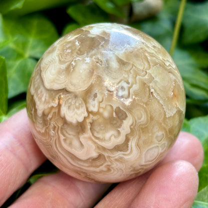 Amber flower Calcit Kugle fra Myanmar - 5,4 cm | nr. 1