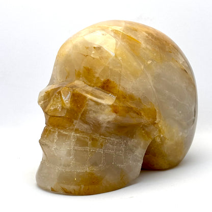 Krystal kranie | håndskåret Golden healer, Madagaskar  | 12,5 cm