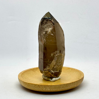 Røgkvarts lemurian spids naturlig 7,5 cm