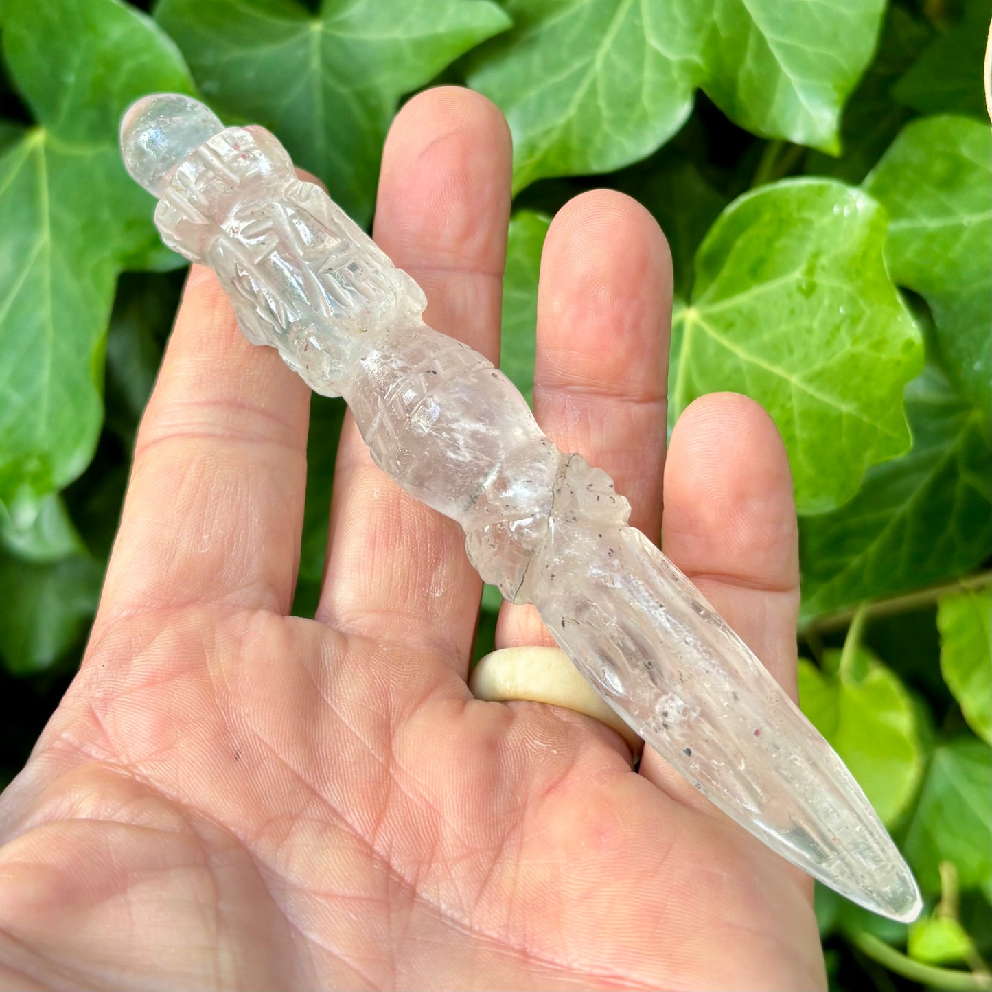 Phurba | håndskåret | Himalaya Bjergkrystal | 15 cm Phurba | håndskåret | Himalaya Bjergkrystal | 15 cm
