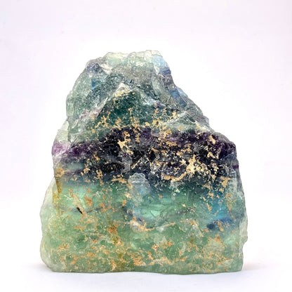 Regnbue fluorit bjerg, one side polished - 10,5 cm