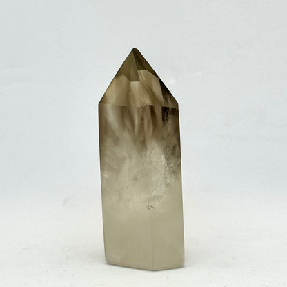 Bjergkrystal/ røgkvarts spids 7,5 cm