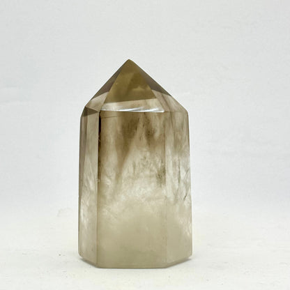 Bjergkrystal/ røgkvarts spids 7,5 cm