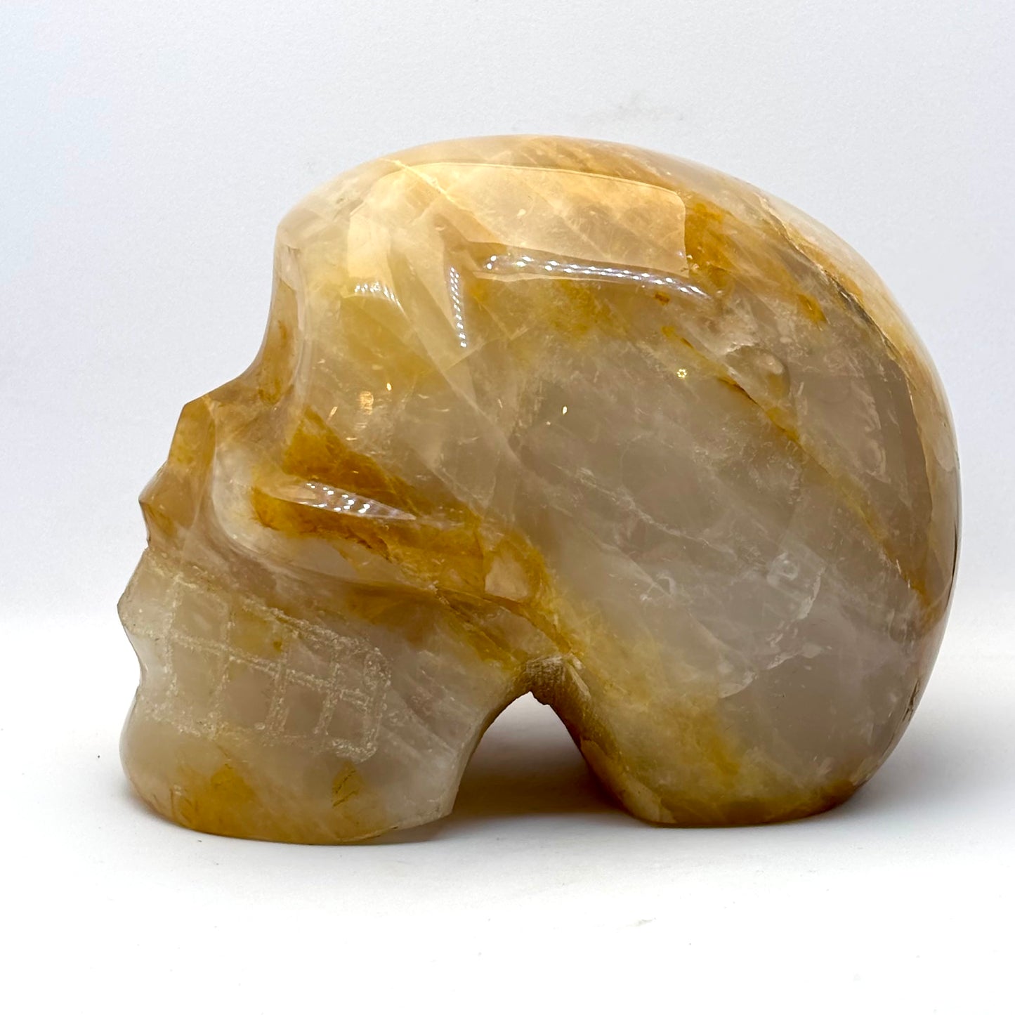 Krystal kranie | håndskåret Golden healer, Madagaskar  | 12,5 cm Krystal kranie | håndskåret Golden healer, Madagaskar  | 12,5 cm