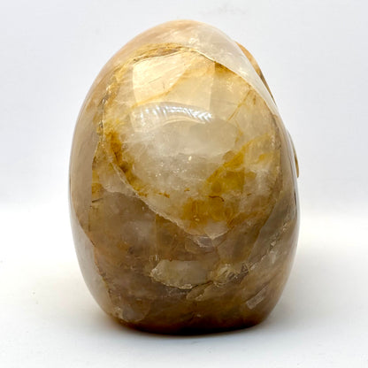 Krystal kranie | håndskåret Golden healer, Madagaskar  | 12,5 cm