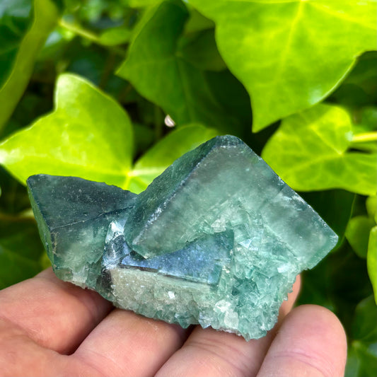 Billede af Kubisk grøn fluorit klynge - 7,5 cm